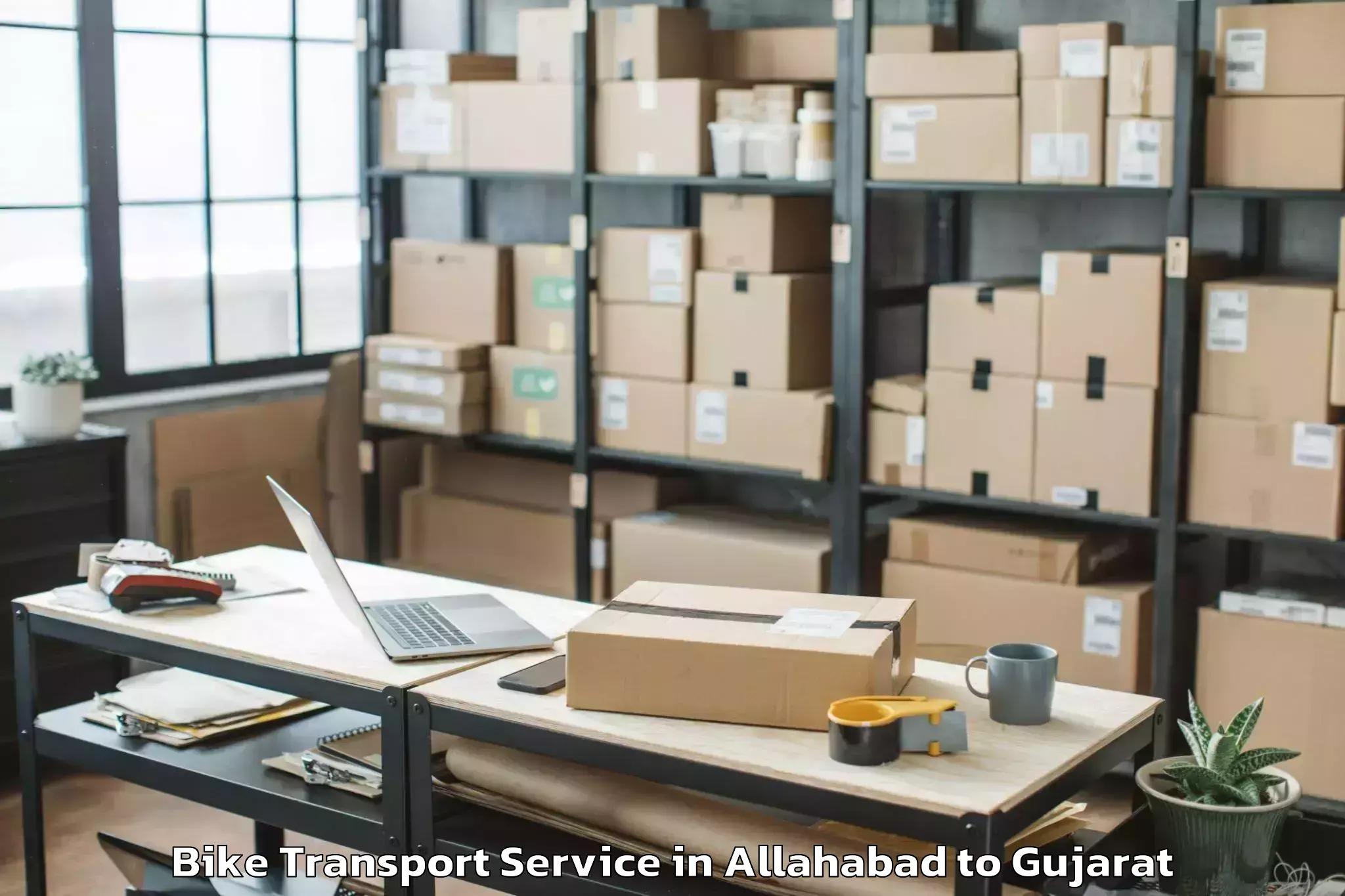 Hassle-Free Allahabad to Palanpur Bike Transport